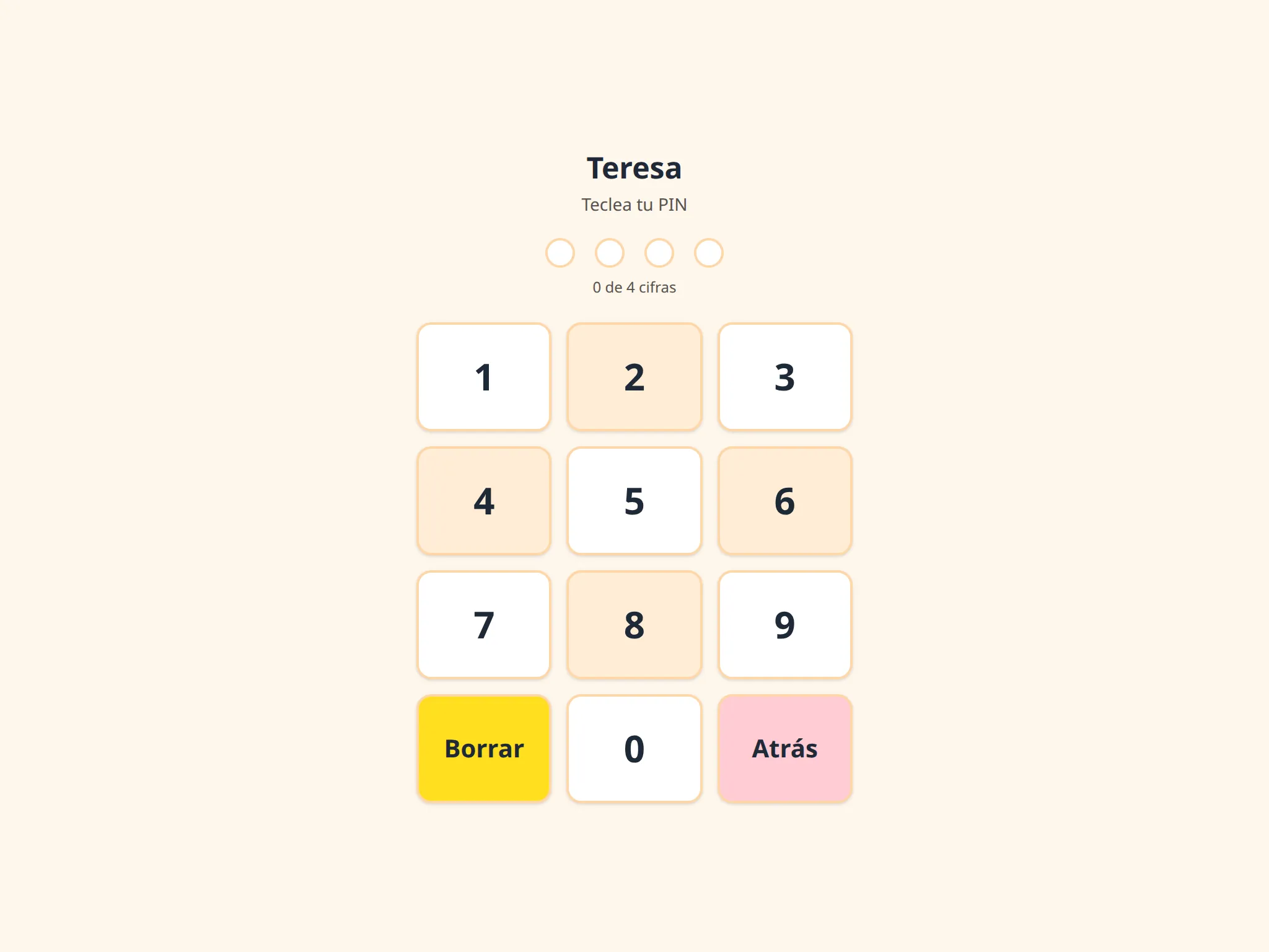 Once the card is tapped, a large keypad for the PIN. It only asks for four digits.